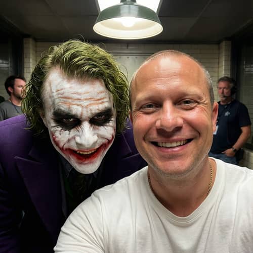 Selfie with The Joker on Dark Knight Set