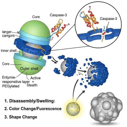 Caspase-3 Enzyme-Responsive Nanoparticle: Detailed Illustration