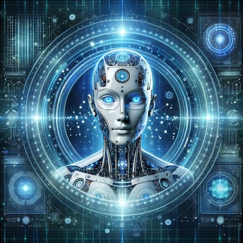 Sophisticated AI Robot in Futuristic Environment | Technology Art