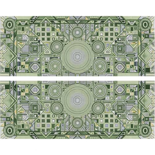 Geometric Banknote Design: Unique Patterns & Colors