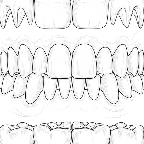 Monochromatic Line Drawing of Teeth for Presentation Background