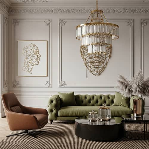 Elegant Room with Classic Details and Luxurious Furnishings