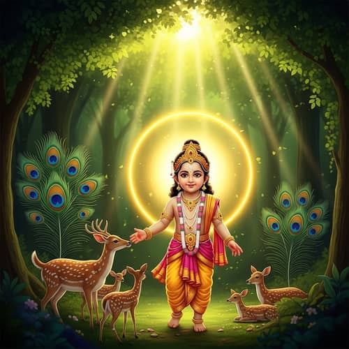Divine Indian Child in Traditional Attire | Ethereal Forest Scene