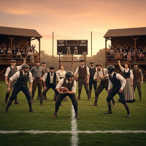 Vintage Sports World - Early 1900s Football Field Diversity