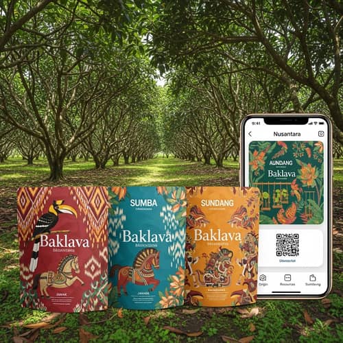 Baklava Assortment Packaging Design in Multicultural Orchards | Nusantara