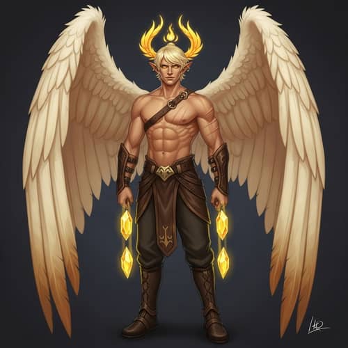 Elegant Illyrian Male Warrior: Ethereal Beauty and Power