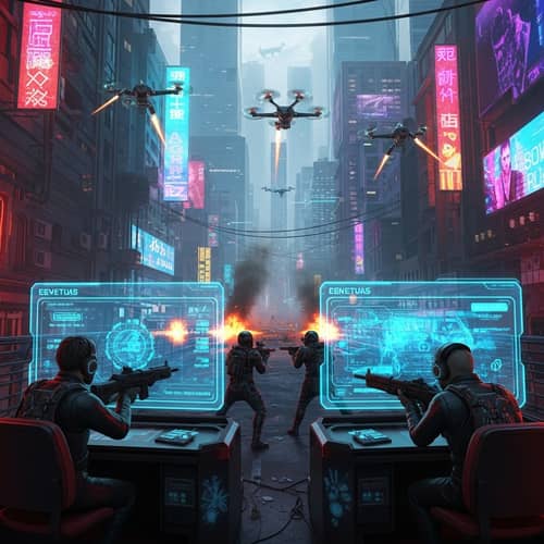 Virtual Reality War, Cyberpunk Scene