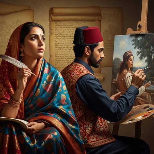 South Asian Female Poet and Middle-Eastern Male Artist