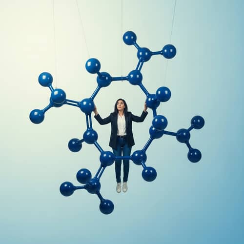 Middle-Eastern Woman in Serotonin Molecule | Curiosity & Wonder
