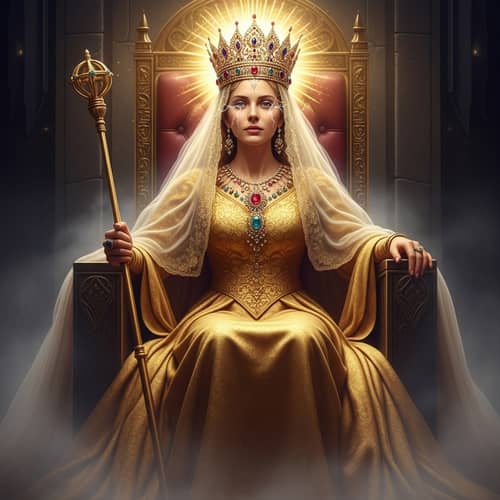 Radiant Woman in New Jerusalem | Golden Gown & Divine Aura