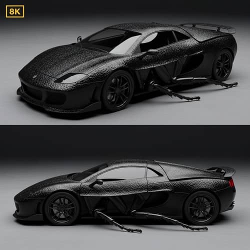 Unique Black Cockroach-Inspired Sports Car