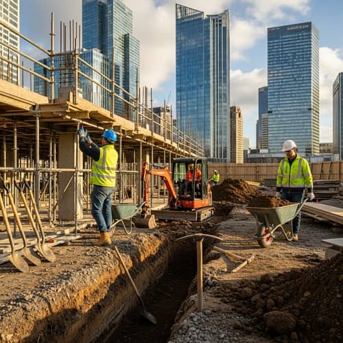 Urban Construction Site | Cityscape Groundwork & Tools