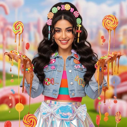 Draw Karina Mobile Game Character with Candy Dripping