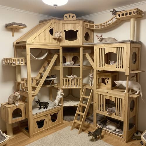 Cornish Rex Cat Breeder: Multi-Level Cat House