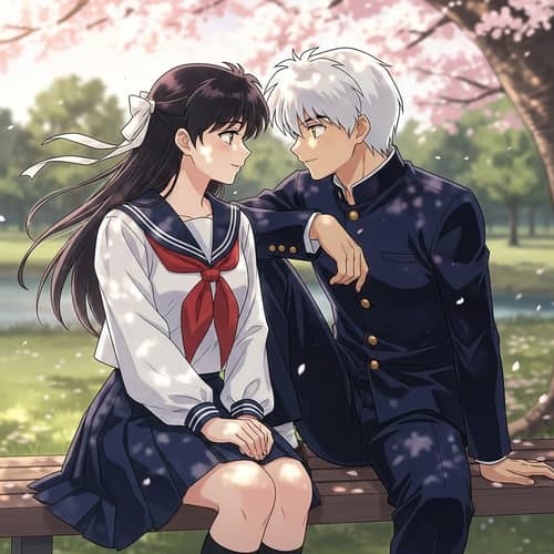 Romantic Kikyo and Inuyasha | School Uniform Romance