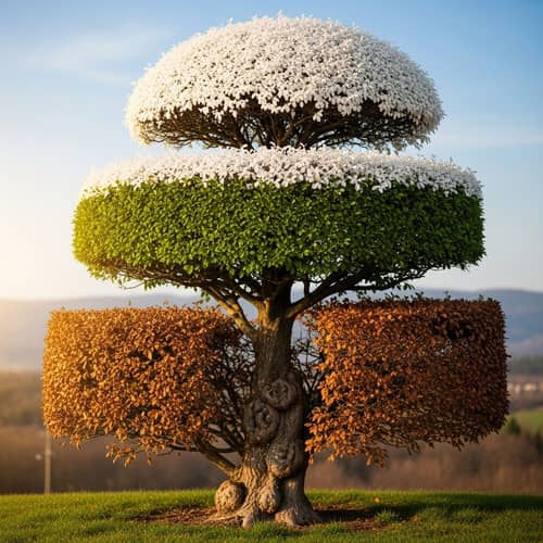 Colorful Tree Canopies in White, Green, Brown | Website