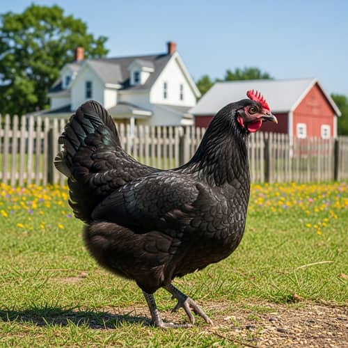 Black Chicken in Farm Setting | Natural Environment and Behavior