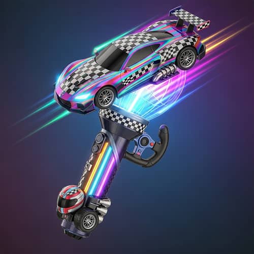 Kpop Lightstick with Race Car Driver Aesthetic Theme