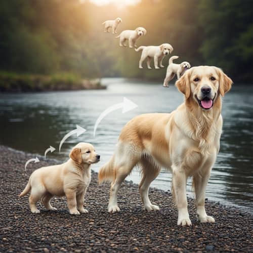 Realistic Golden Retriever Evolution by Beautiful River