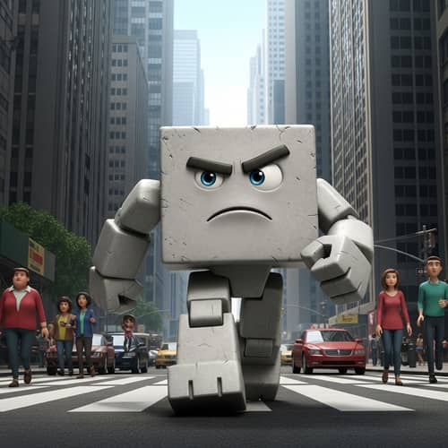 Meet Curby - The Anthropomorphic Concrete Block Character