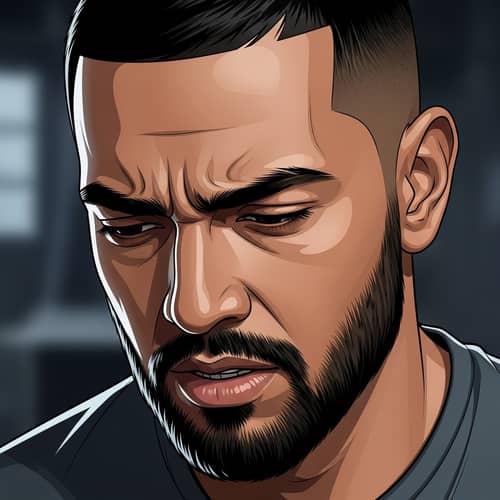 Guilt Personified: Emotive South Asian Male Illustration