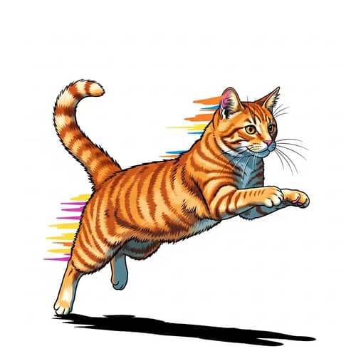 Playful Orange Tabby Cat in Vibrant Pop Art