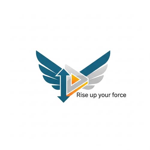 Modern Digital Marketing Logo with Mythological Goddess Wings