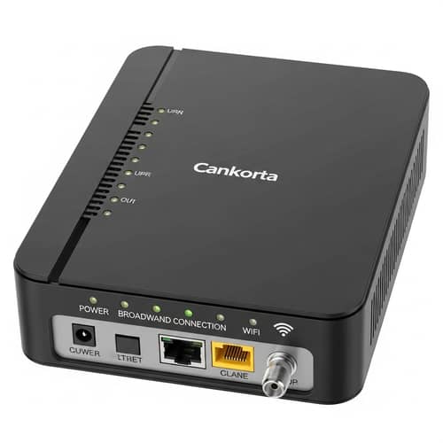 Modern Black Internet Modem with LED Indicators