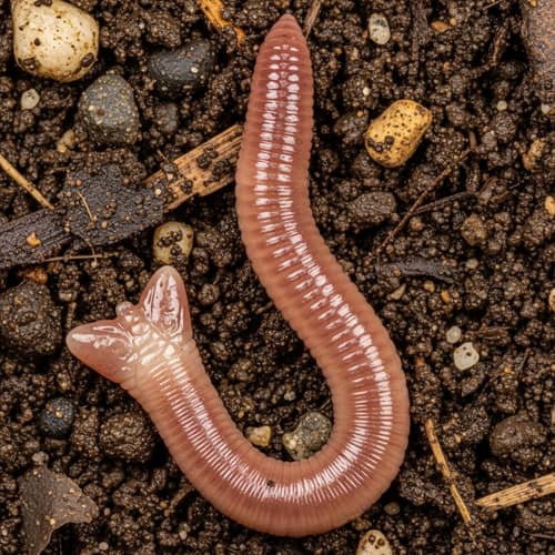 Detailed Earthworm: Cylindrical Shape & Ring-like Segments