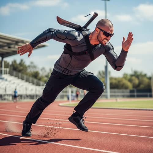 Blade | Wesley Snipes Sprinting on Running Track