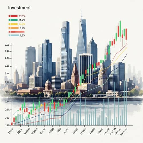 City Skyline Watercolor Painting | Financial Investment Trends