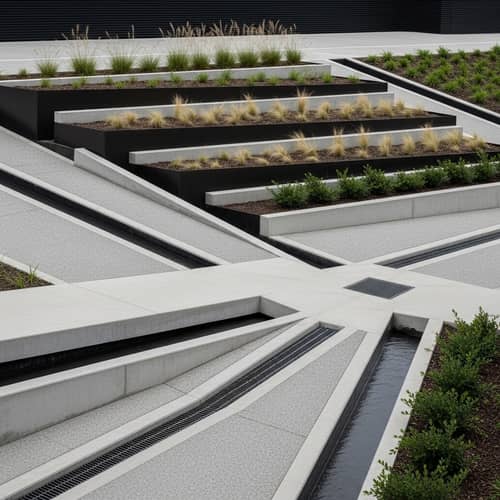 Minimalist Water Drainage Landscape Design