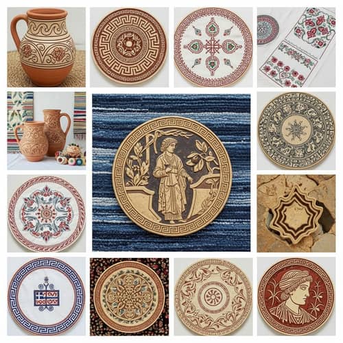 Greek Cultural Crafts & Designs: Handmade Pottery, Rugs & Embroidery