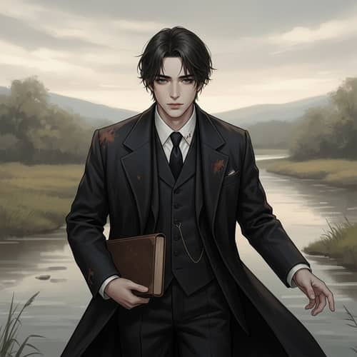 Soulful Literary Style | Man Holding Book | Reflective Eyes