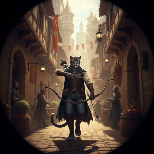Medieval Panther: Middle-Class Thief Exploring Vibrant City