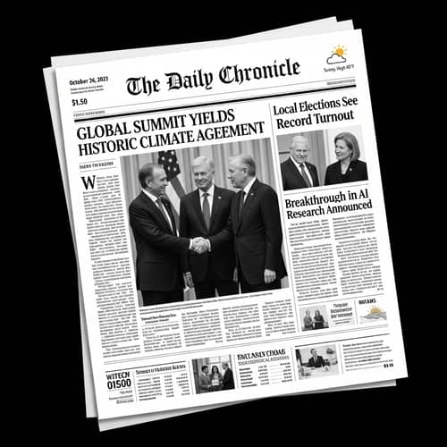 Realistic Newspaper Front Page Design