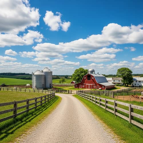 Rural Landscape Infrastructure: A Serene Countryside View