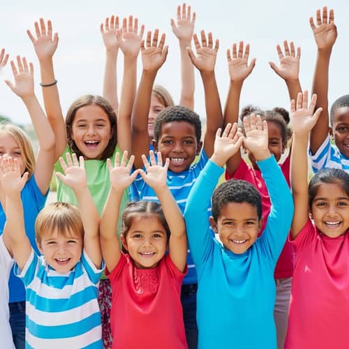 Diverse Group of Happy Boys and Girls Motivated and Cheerful