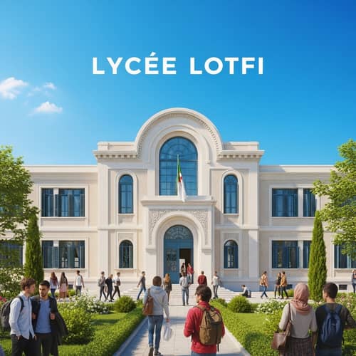 Lycee Lotfi: Classical Algerian High School Under Blue Sky
