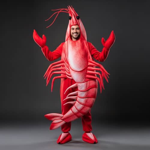 Man in Spanish Shrimp Costume: Unique Halloween Outfit