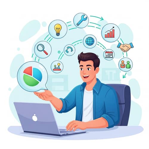 Joyful Employee Vector Illustration for Job Opening