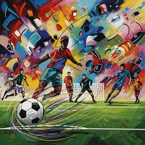 Abstract Soccer Game Artwork | Expressive Style