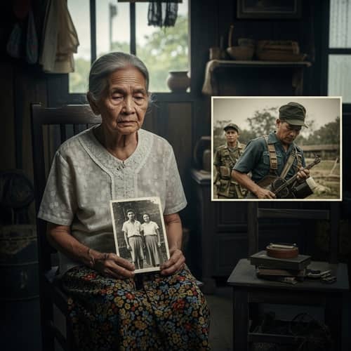 Nostalgic Scene of Elderly Filipina During World War II
