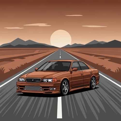 Brown Toyota Chaser JZX100 Vector Artwork