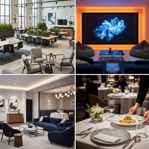 Modern Lounges, Entertainment Areas & Stylish Restaurants