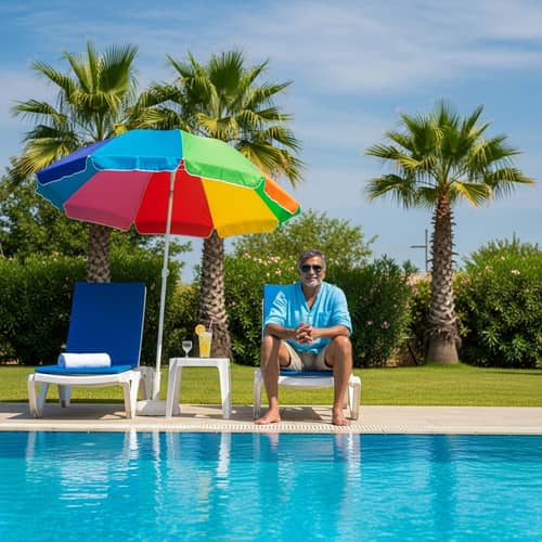 Tranquil Poolside Moment | Relaxation by the Shimmering Pool
