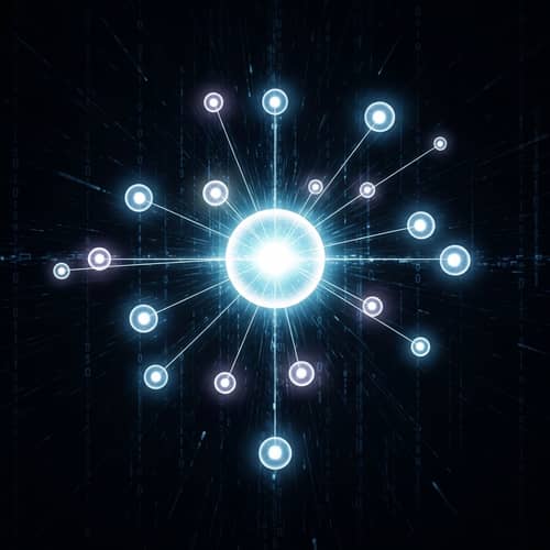 Global Internet Network | Main Server Sphere & Glowing Nodes