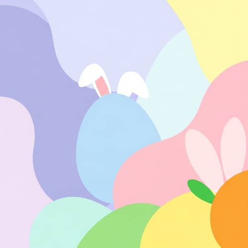 Colorful Easter Wishes Image for Friends and Family - Abstract and Minimalist Design
