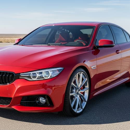 Sleek Red Car with Aerodynamic Design | Glossy Finish