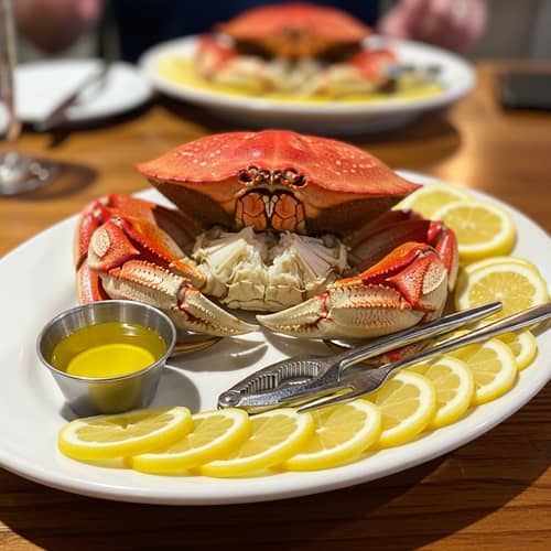 Cooked Crab Dish with Lemon - Classic Seafood Preparation